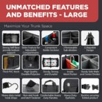 TRUNKCRATEPRO Trunk Organizer For Car, Suv, Truck | Premium Adjustable Multi Compartments Collapsible Car Trunk Organizer With Securing Straps & Non-Slip Bottom (Large Size, Black) - Image 4