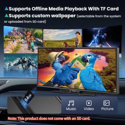 Largest 11.5 inch Wireless CarPlay Screen for Car,Built-in N-etflix/YouTube/TikTok and other apps,A-pple CarPlay & Android Auto screen with1080P Backup Camera/Navigation/Voice Control,for All Vehicles - Image 6