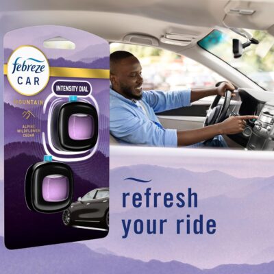Febreze Car Mountain Scent Air Freshener Vent Clip, .07 oz, 2 Count - Image 6