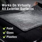 ExoForma Mega Car Drying Towel - Holds Up to 9 lbs, No Streaks, Scratches, or Water Spots | 1200 GSM Microfiber Double Twist Pile & Edgeless Design, 1 Quick & Effortless Dry - 24” x 36” - Image 3