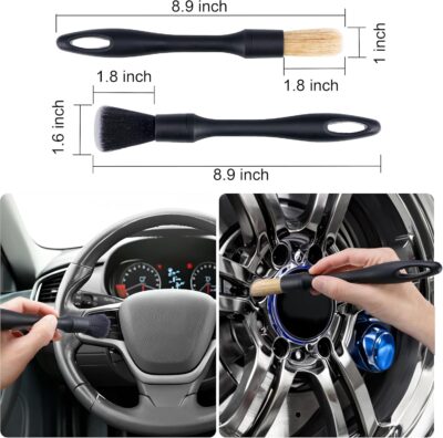 Large Tire Shine Applicator & Bendable Wheel Brush Set for Detailing Cleaning and Tire Shine,Automotive Tire Dressing Applicator Brush with Storage Stand for Tire Detailing & Car Wash Kit,Black-4pcs - Image 6