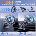 for MagSafe Car Mount Magnetic Phone Holder for Car [2026 Upgraded 22X Magnets & Double-Hooks] Phone Holders for Your Car Stand for Dashboard Vent GPS for iPhone 17/16/15/14/13 Android etc - Image 2