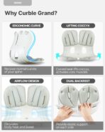 curble Grand(Extra Wide & Sturdy) – Ergonomic Back and Lumbar Support for Good Posture Correction and Back Pain Relief, Perfect for Office, Floor Seat and Work from Home, Patented (Grey) - Image 4