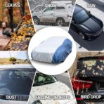 Season Guard HYVEK™ Car Cover for Sedan up to 228", Waterproof All-Weather Outdoor Cover with PE Outer & Cotton Lining, Breathable Blue Sides, Scratch-Resistant, UV Protection, White/Blue - Image 7