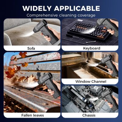 Compressed Air Duster,130000RPM Electric Air Duster Brushless Motor with Adjustable Stepless Speed, Fast Charging Rechargeable Cordless Air Blower for PC,Car,Keyboard,Pet,Home & Outdoor - Image 8