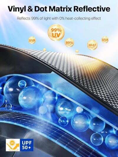2026 Upgraded Nmoiss Car Windshield Sun Shade [Dot Matrix Reflective Coating] Extended Edge No Light Leakage Design Cooling Protect Car Interior from UV Damage Small - Image 3
