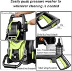2026NEW Pressure Power Washer 4500PSI with 4 Quick Connect Nozzles, Inlet Hose & Filter, Foam Cannon for Cars/Fences/Driveways/Patios/Home Cleaning, Green - Image 5