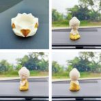 Golden Buddha Car Dashboard Decoration, Lotus Buddha Decor for Dash, Cute Car Accessories for Women/Men, Fo Bao Ping an (Buddha with Lotus Pedestal) - Image 7