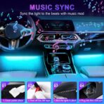 LivTee Accent Interior Car Lights, Smart Car Interior Lights with App Control, RGB LED Lights with Music Mode and DIY Mode, 2 Lines Design LED Lights for Cars with Charger, Car Accessories for Women - Image 5