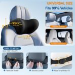 2-Pack Car Neck Pillow: Ergonomic Memory Foam Car Headrest Pillow, Neck Support Pillow for Long Drives, Headrest Support Cushion for Pain Relief, Universal Fit for Cars, SUVs & Trucks – Black - Image 5