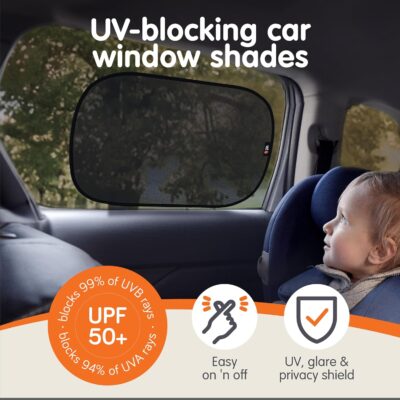 Onco Baby Car Mirror & Car Window Shades Bundle (18.9″ × 12″) - UPF 50+ Window Shade, 100% Shatter-Proof Car Mirror for Baby, Universal Shades & Mirror - Image 5