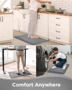 Ophanie Kitchen mats for Floor, Kitchen Rugs, 20x32 Anti Fatigue Standing Cushioned Mat, Waterproof, Comfort Ergonomic mat for Office, Home, Sink, 3/4 inch Thick Memory Foam Grey Non-Slip Bottom - Image 9