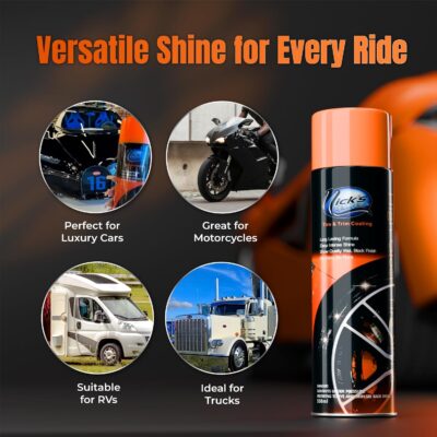 Nick's Professional Supplies High Gloss Tire Shine (1 Pack) - Long Lasting Tire Care - Your Ultimate Wet Tire Shine Spray for a Black Finish Shine on Ceramic Coating for Cars, Trucks, Motorcycles. - Image 5
