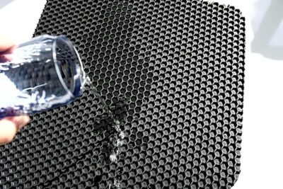 Universal Car Floor Mat Hex Style Dirt Catcher Anti-Slip Heavy Duty Waterproof Easy Clean - (Black, Driver Side, Large 1 Piece) - Image 4