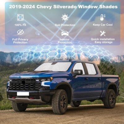 XCBYT 2019-2024 Silverado Window Shades Full Coverage Window Shades | 6-Layer Blackout Insulated Sun & UV Protection | Custom Fit Privacy Covers for Camping, Sleeping & Car Living (5 PCS) - Image 3