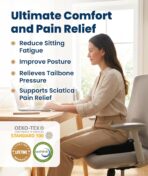 Everlasting Comfort Doctor Recommended Memory Foam Seat Cushion for Office Chairs & Car - Ergonomic Office Desk Accessories - Cushions for Tailbone Pain Relief, Sciatica (Black, Large) - Image 2