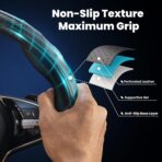 Carbon Fiber Steering Wheel Cover – 15 Inch Universal Fit for Cars & SUVs – Anti-Slip Grip, Breathable Leather Texture, Sporty Carbon Fiber Look – Premium Car Interior Accessories – Black - Image 3