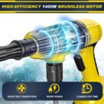 Cordless Pressure Washer,1400W Brushless Motor,1250 PSI Cordless Power Washer with 2pcs 4.0Ah Battery&Charger & 6-in-1 Nozzle,Portable Power Washer Cordless for Home,Cleaning and Garden Irrigation - Image 2
