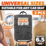 2 Pcs Backseat Car Organizer - Universal 23.4x16" Back Seat Car Organizer with 9 Large Pockets & Clear Tablet Holder, Made of Reliable Polyester with Long and Strong Straps - Easy to Attach & Clean - Image 2