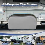 Explore Land Tough Dual Axle Tire Cover for Truck SUV Trailer Camper RV - Heavy Duty Wheel Protector Universal Fit Tire Diameters 29''-31.75'' 2 Pack (Charcoal, L) - Image 4