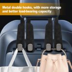 Car Purse Hook Purse Hook for Car Seats Headrest Car Seat Hooks,Heavy Duty Vehicle Organizer for Handbags, Groceries, Purses, Keep Car Tidy (Black, 2 Pack) - Image 4