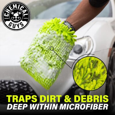 Chemical Guys Chenille Premium Scratch-Free Microfiber Wash Mitt for Car Washing - Lime Green, Ultra-Soft Car Wash Glove, Swirl-Free Finish, Safe for Trucks, SUVs, Motorcycles, and More - Image 7