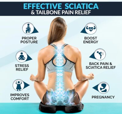 ComfiLife Premium Gel & Memory Foam Seat Cushion – Doctor Recommended Office Chair Cushion, Car Seat Cushion – Chair Cushions for Back & Sciatica Pain Relief – Seat Cushions for Office & Desk (Black) - Image 5