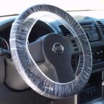 Steering Wheel Protector Clear Plastic Cover Disposable Pack of 100 Universal Automobile Protection