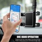 SXhyf Rear View Mirror Phone Holder, 2023 Rotatable and Retractable, Universal Mount, Cell Car Fit for iPhone 11 12 13 14 Pro Max Samsung All Phone - Image 4