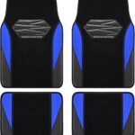 Skechers Car Floor Mats,Waterproof Universal Fit Car Mats,Faux Leather Car Floor Mats,Carbon Floor Mats for Cars with Anti-Slip Skechers Heel Pad Fit for SUV,Vans,Sedans,Trucks,Blue