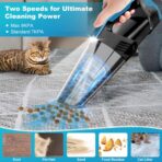 Cordless Car Vacuum Lightweight High Power Handheld Vacuum Cleaner with LED Light, Hand Vacuum for Car Home Office and Pet Hair, BlackBlue - Image 2