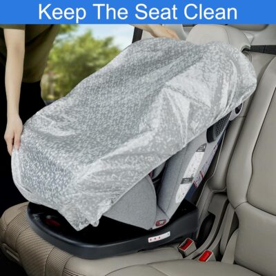 Baby Car Seat Sun Shade Cover - Keep Baby's Carseat Cooler Foldable PET Aluminium Cover for UV Protection, Dust - Image 7