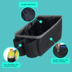 FH Group E-Z Travel Multi-Use Car Organizer with Cup Holders | Back Seat Storage Black - Image 3