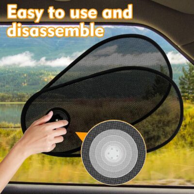 1 Pack Car Window Shades for Baby - Rotatable Sun Visor for Side Window, Fits Driver/Passenger/Rear Windows, Mesh Sun Blocker with Suction Cups - Image 6