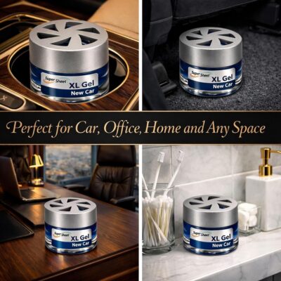 Super Sheet XL Gel Car Air Freshener - Cherry Scent, Luxury Glass Jar Auto Fragrance, Long Lasting Gel Diffuser for Car, Home & Office - Made in USA, New Car, 2 Pack - Image 6