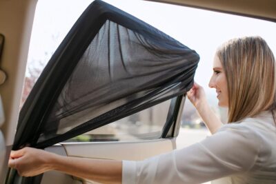 Magnelex Sock Style Window Shades for Baby Block Sun Rays to Keep Passengers, Pets and Car Interior Cool and Comfortable Elasticized Universal Mesh Shades Fit Most Vehicles (2 Pack) - Image 5