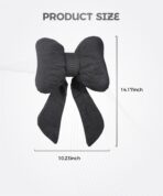 Cute Bow Car Headrest Pillow,Car Accessories Universal Automotive Neck Pillow for Driving,Comfortable and Breathable,Cute Neck Pillows,Suitable for Most Cars,Trucks,SUVs,RVs,Etc (Black) - Image 2