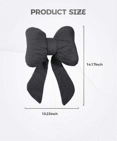 Cute Bow Car Headrest Pillow,Car Accessories Universal Automotive Neck Pillow for Driving,Comfortable and Breathable,Cute Neck Pillows,Suitable for Most Cars,Trucks,SUVs,RVs,Etc (Black) - Image 2