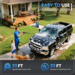 Pressure Cleaner 5000PSI, Heavy Duty Power Cleaner, with 4 Nozzles,Foam Cannon,33FT Hose and 500ml Soap Bottle,Car Wash Machine/Car/Driveway/Patio Clean (Blue)