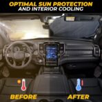 X-Large Truck Front Windshield Sun Shade (69" x 35") – 240T Thickened Reflective Sunshade, Blocks 99% Heat & UV Rays, Foldable Windshield Sunshade Keeps Vehicle Interior Cool - Image 6