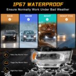 Chrome LED Daytime Running Light Headlights Assembly Compatible with 2019 2020 2021 2022 2023 2024 Dodge Ram 2500 3500 With bulb Right Passenger Side Headlamp OE 68360180AC - Image 3