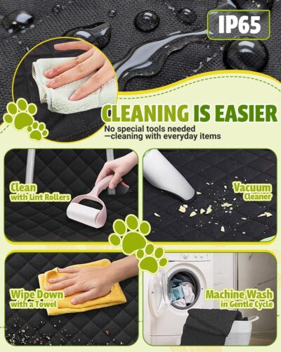 Dog Car Seat Cover, 600D Heavy Dute Durable Car Seat Cover for Dogs Pets, 100% Waterproof Scratch Proof Nonslip Dog Hammock for Cars, Seat Covers Protector with Seatbelt for Pet Sedan SUV Trucks - Image 4