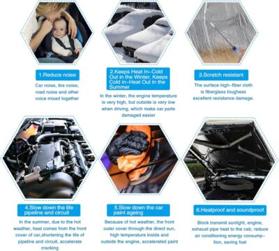 uxcell Heat Sound Deadening Insulation Mat Deadener Pad Car Auto Exhaust Muffler Hood Door Waterproof 394mil 6.4sqft 40x24inch for Car - Image 4