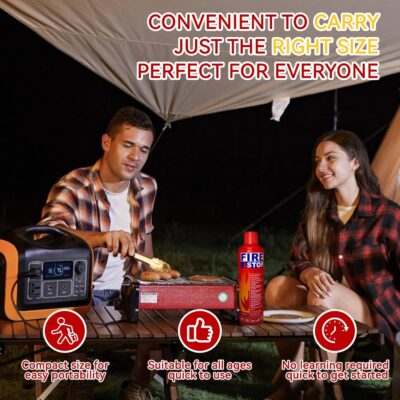 4-Pack Fire Extinguisher with Mount Brackets，Portable for Home, Kitchen, Car, Boat，BBQ -Multi-Purpose Fire Protection - Image 2