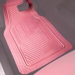 CAR PASS Heavy Duty Rubber Floor Mats 4-Piece,Pink Car Mats Full Sets Anti-Slip,Waterproof Universal Trim-to-Fit for Car SUV Truck, Durable All Weather Automotive Car Mats for Women,Girly(All Pink) - Image 7