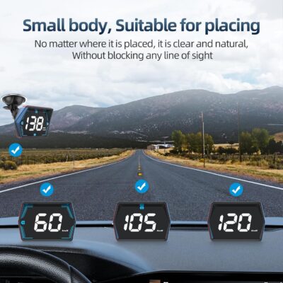 Universal Car HUD GPS Speedometer G20 Car Heads-up Display Plug and Play with USB Connection,Displays MPH, Comes with Compass Over Speed Alert HD Display Speedometer for All Vehicles - Image 4