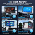 9" Wireless CarPlay Screen for Car, Apple CarPlay & Android Auto Receiver with 1080P Backup Camera, HD Touchscreen, Bluetooth, GPS, Voice Control，Universal Fit for All Cars - Image 5