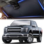 X-Large Truck Front Windshield Sun Shade (69" x 35") – 240T Thickened Reflective Sunshade, Blocks 99% Heat & UV Rays, Foldable Windshield Sunshade Keeps Vehicle Interior Cool