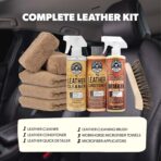 Chemical Guys Leather Cleaner and Conditioner Detailing Kit - Leather Care Kit For Natural, Synthetic, Faux, Pleather, and More for Car Interiors, Apparel, Furniture, Boots & Accessories - 9 Items - Image 2