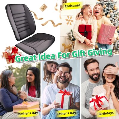 kingphenix Car Seat Cushion with Back Support Pillow: Enhanced Comfort Memory Foam Design for Pain Relief, Ideal for Drivers and Office Use - Ergonomic Lumbar Comfort for Long Sitting - Dark Grey - Image 6